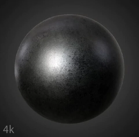 Black Cast Iron Metal Texture Wallpaper HD 4K - Seamless PBR Material for 3D Design