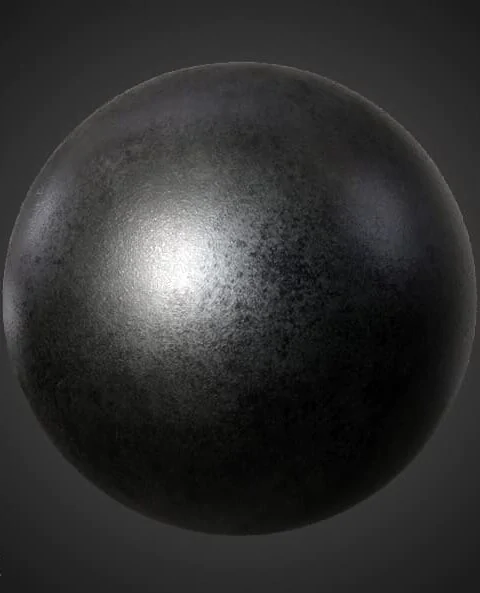 Black Cast Iron Metal Texture Wallpaper HD 4K - Seamless PBR Material for 3D Design