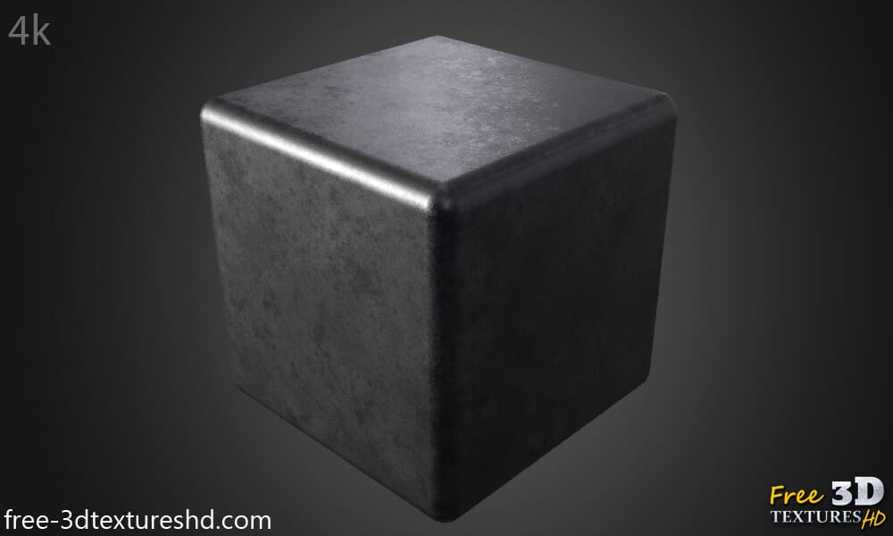 Texture 3D fer fonte métallique noire PBR haute résolution téléchargement gratuit HD 4k