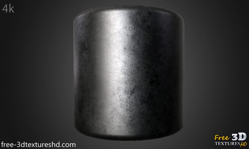 Texture 3D fer fonte métallique noire PBR haute résolution téléchargement gratuit HD 4k