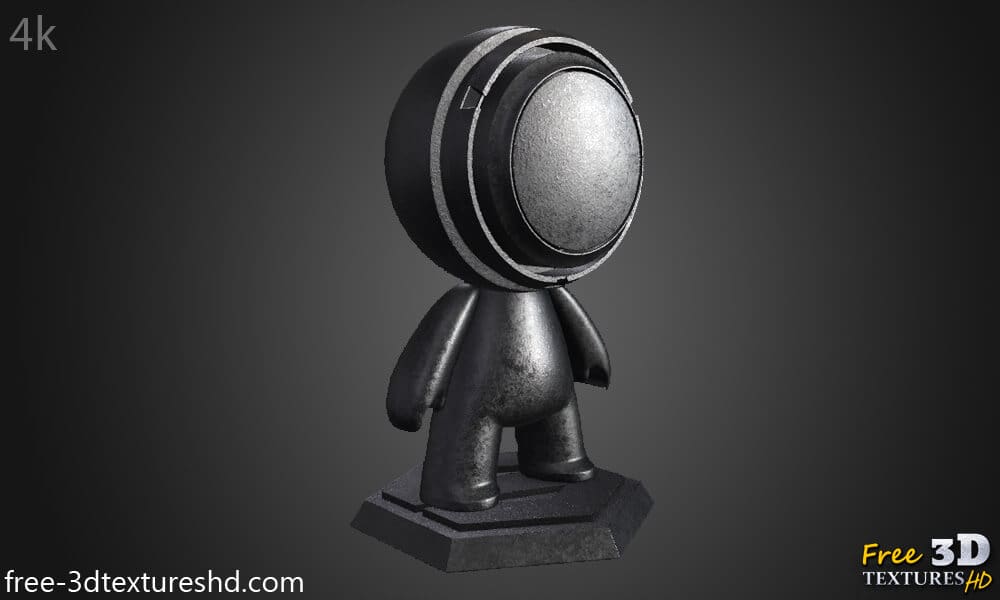 Texture 3D fer fonte métallique noire PBR haute résolution téléchargement gratuit HD 4k