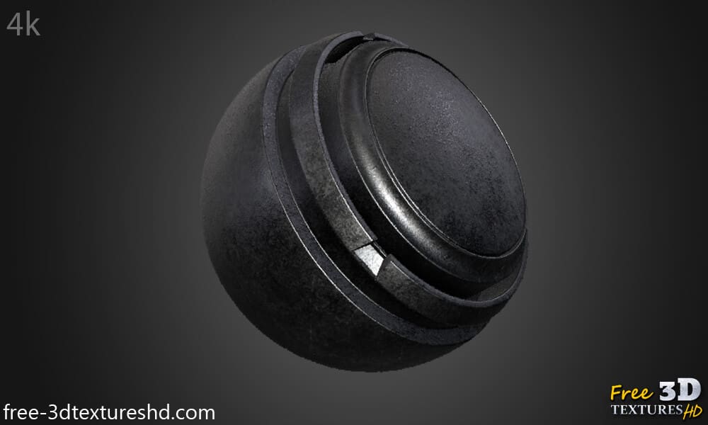 Texture 3D fer fonte métallique noire PBR haute résolution téléchargement gratuit HD 4k