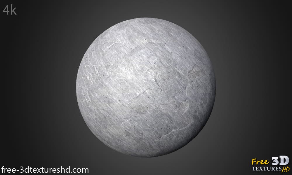 Concrete wall PBR material 3D texture, high resolution, HD 4K, free download with render