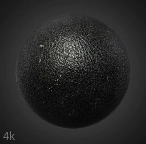 Damaged and Distressed Black Leather Texture Wallpaper HD 4K - Free PBR Material for 3D Design