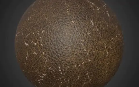 Fond d'écran HD 4K en cuir marron abimé et endommagé - Matériau PBR gratuit pour la conception 3D