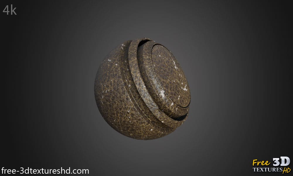 Fond d'écran HD 4K en cuir marron vieilli - Matériau PBR gratuit pour la conception 3D