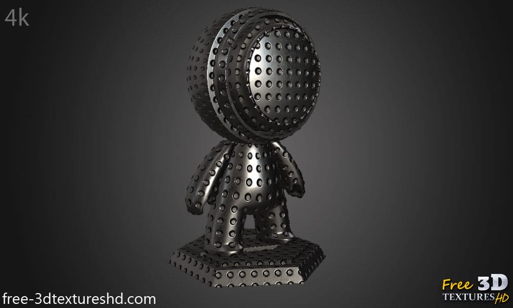 Texture 3D Panneau métallique en fer avec des points  PBR Haute résolution Téléchargement gratuit HD 4k