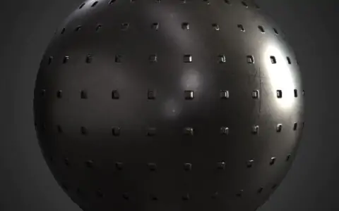 Metal Panel with Square Dots Texture Wallpaper HD 4K - Free Seamless PBR Material for 3D Design texturing and rendering
