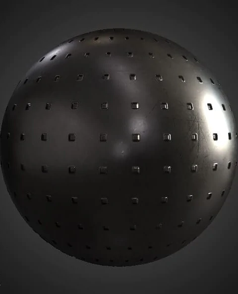 Metal Panel with Square Dots Texture Wallpaper HD 4K - Free Seamless PBR Material for 3D Design texturing and rendering