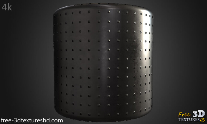 Metal-iron-panel-with-square-dots-3D-texture-material-seamless-BPR–High-Resolution-Free-Download-HD-4k-preview-render