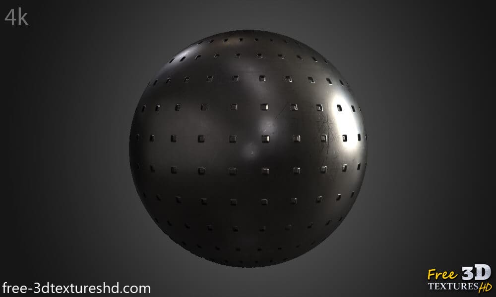 Texture 3D Panneau métallique en fer en PBR Haute résolution Téléchargement gratuit HD 4k