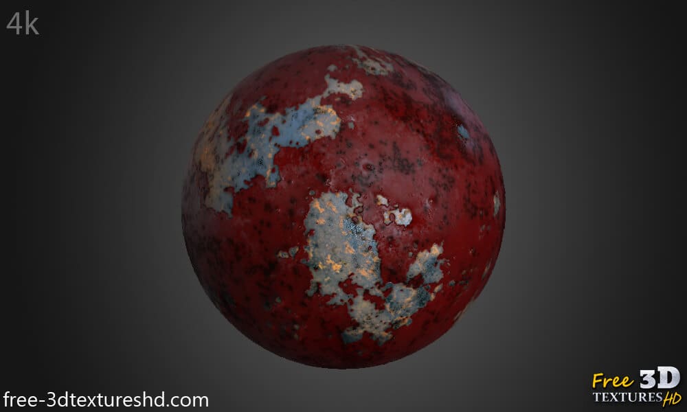 Vieux métal pelé texture 3D Matériau sans couture PBR Haute résolution Téléchargement gratuit HD 4k