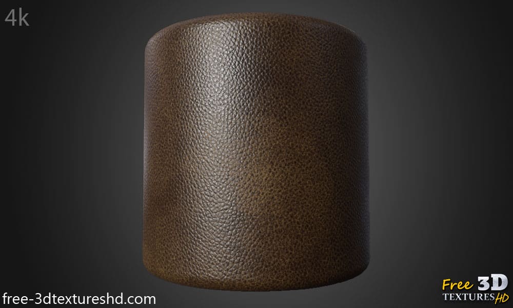 Fond d'écran HD 4K avec texture de cuir marron ancien vintage - Matériau PBR gratuit pour la conception 3D