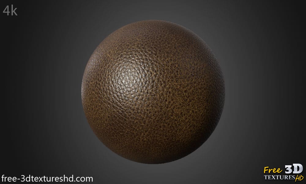 Fond d'écran HD 4K avec texture de cuir marron ancien vintage - Matériau PBR gratuit pour la conception 3D