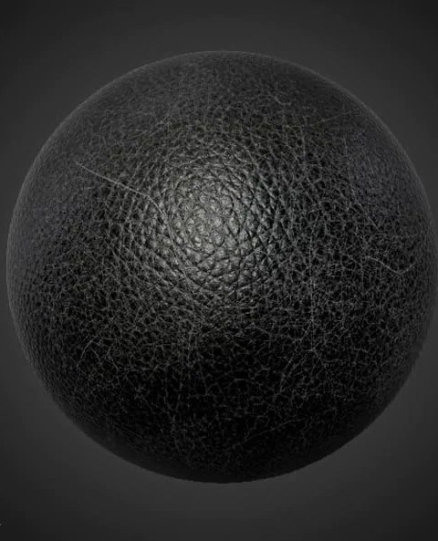 Scratched Black Leather Texture Wallpaper HD 4K - Seamless PBR Material for 3D texturing