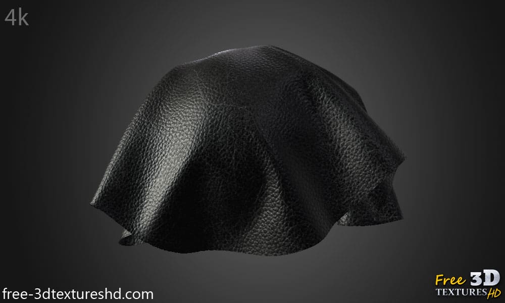 texture  HD 4K en cuir noir rayé - Matériau PBR sans couture pour la texturation 3D
