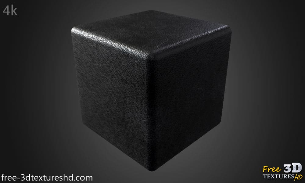 texture  HD 4K en cuir noir rayé - Matériau PBR sans couture pour la texturation 3D