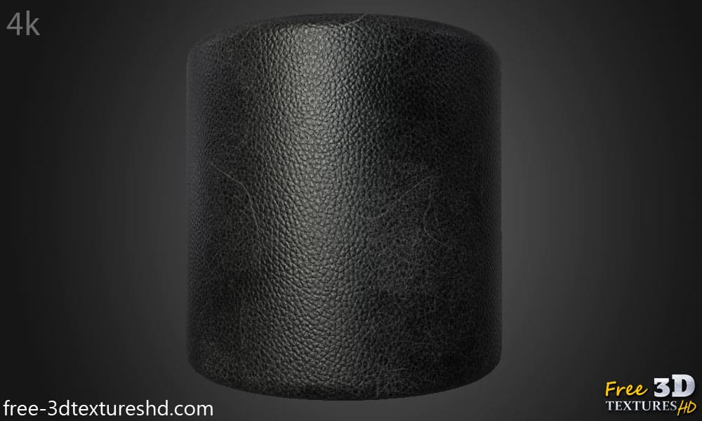 texture  HD 4K en cuir noir rayé - Matériau PBR sans couture pour la texturation 3D