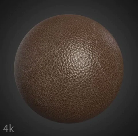 Vintage Scratched Brown Leather Texture Wallpaper HD 4K - Seamless PBR Material for 3D texturing and rendering