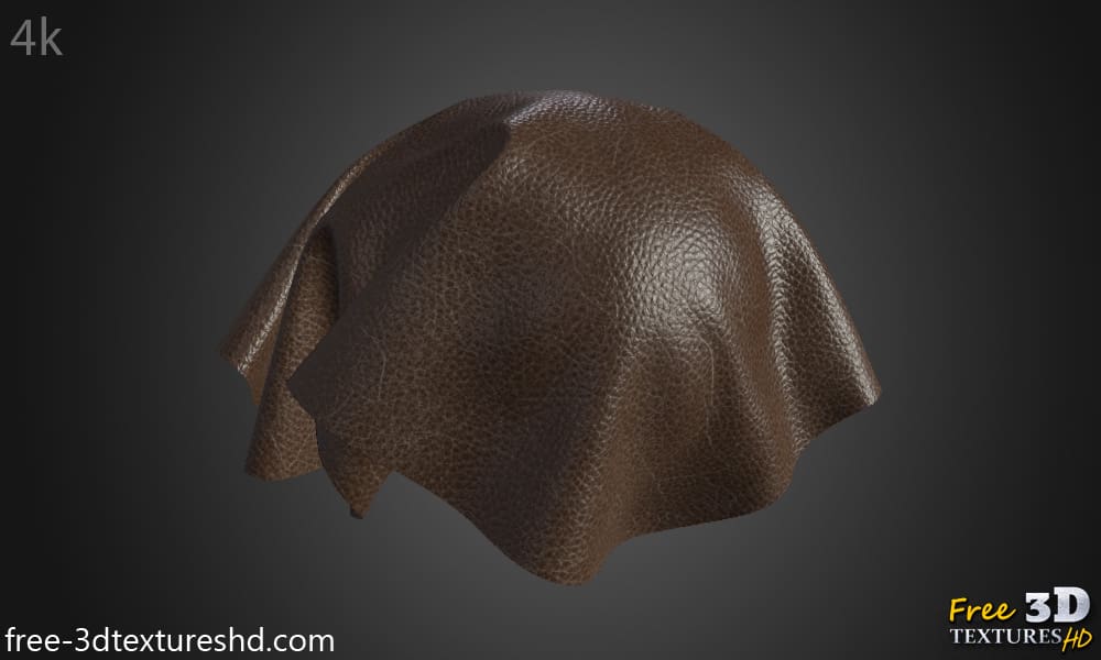 texture HD 4K en cuir marron rayé vintage - Matériau PBR sans couture pour la texturation et le rendu 3D
