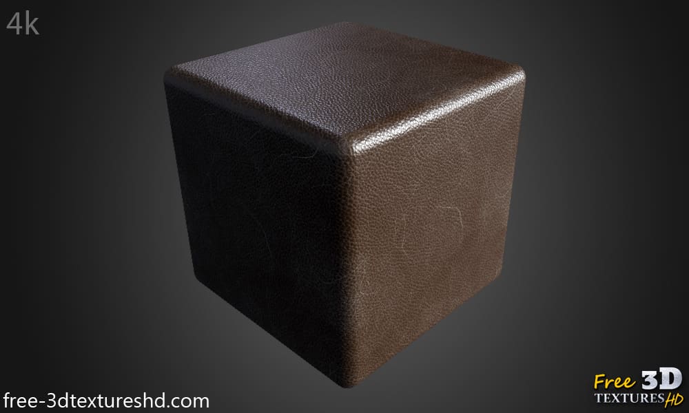 texture HD 4K en cuir marron rayé vintage - Matériau PBR sans couture pour la texturation et le rendu 3D