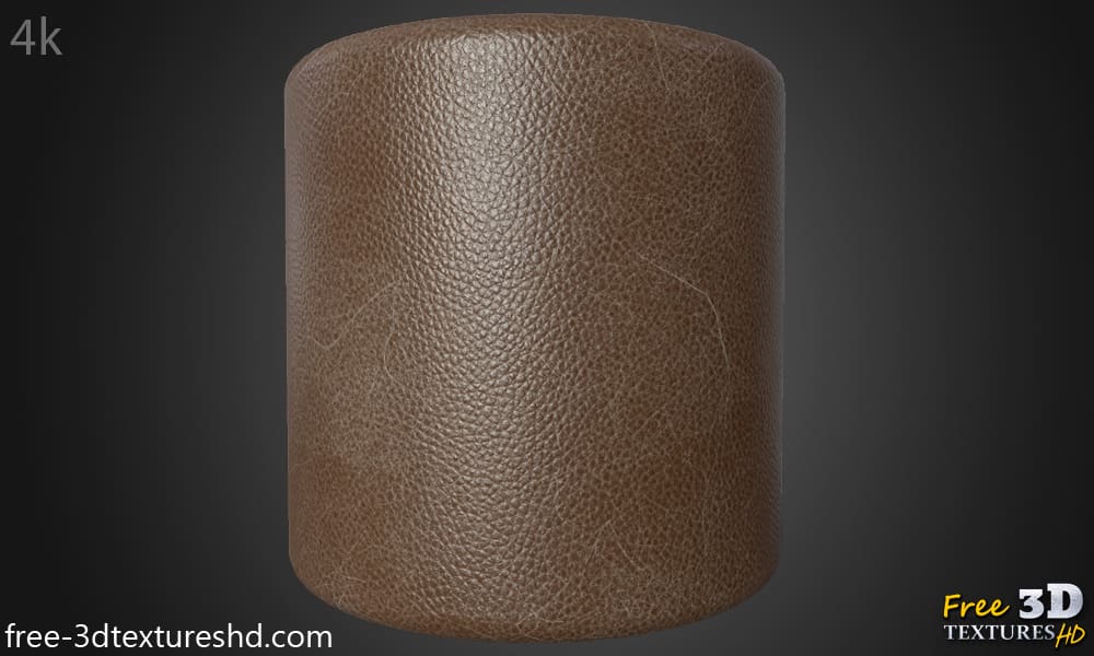 texture HD 4K en cuir marron rayé vintage - Matériau PBR sans couture pour la texturation et le rendu 3D