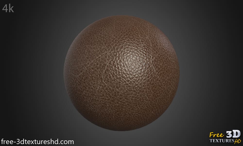 texture HD 4K en cuir marron rayé vintage - Matériau PBR sans couture pour la texturation et le rendu 3D