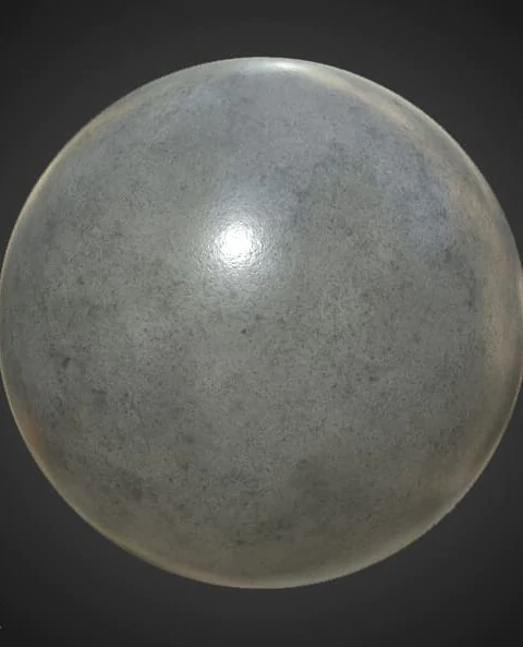 Polished concrete PBR material 3D texture, high resolution, HD 4K, free download with wall render and maps