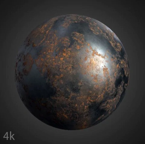 Rusty Iron Metal Texture Wallpaper HD 4K - Seamless PBR Material for 3D Design