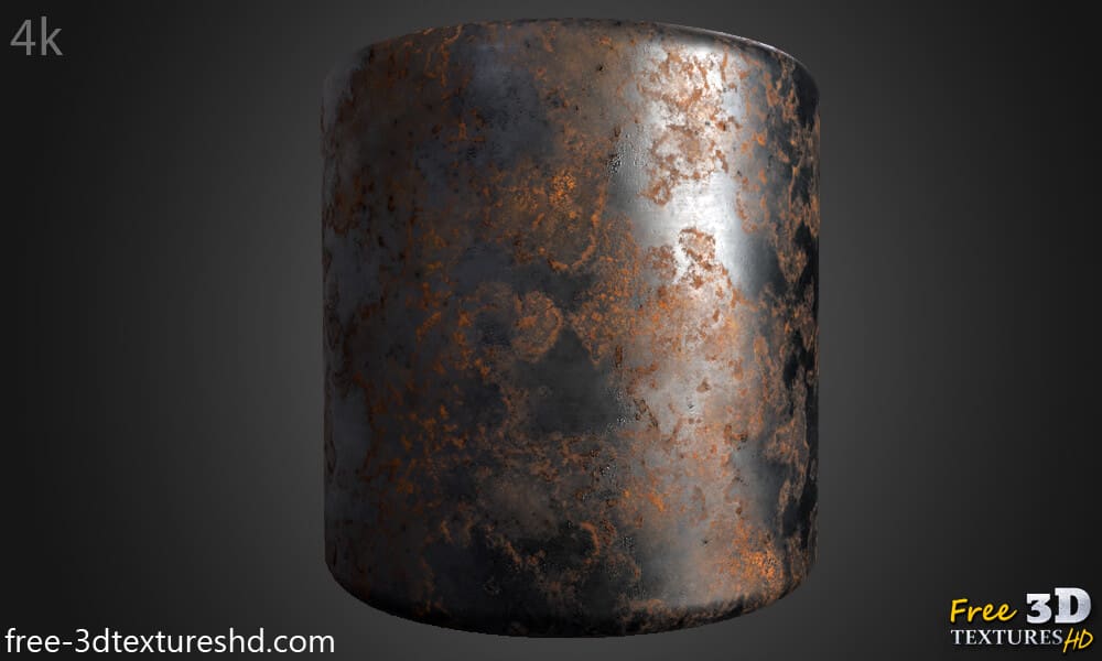 Texture Métal Fer Rouillé 3D PBR Haute Résolution Téléchargement Gratuit HD 4k