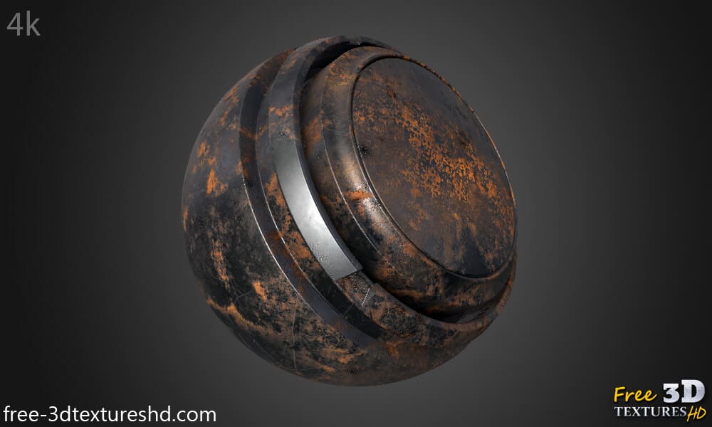 Texture Métal Fer Rouillé 3D PBR Haute Résolution Téléchargement Gratuit HD 4k