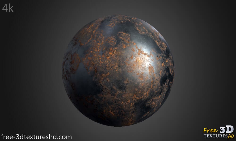 Texture Métal Fer Rouillé 3D PBR Haute Résolution Téléchargement Gratuit HD 4k