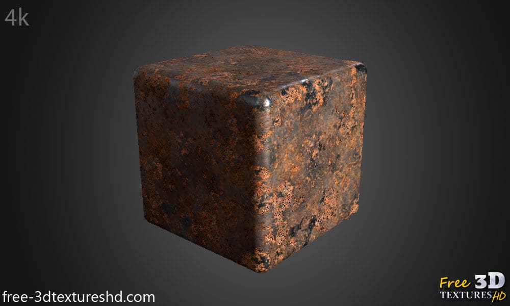 Texture Métal Fer Rouillé 3D PBR Haute Résolution Téléchargement Gratuit HD 4k