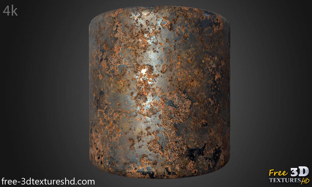Texture Métal Fer Rouillé 3D PBR Haute Résolution Téléchargement Gratuit HD 4k