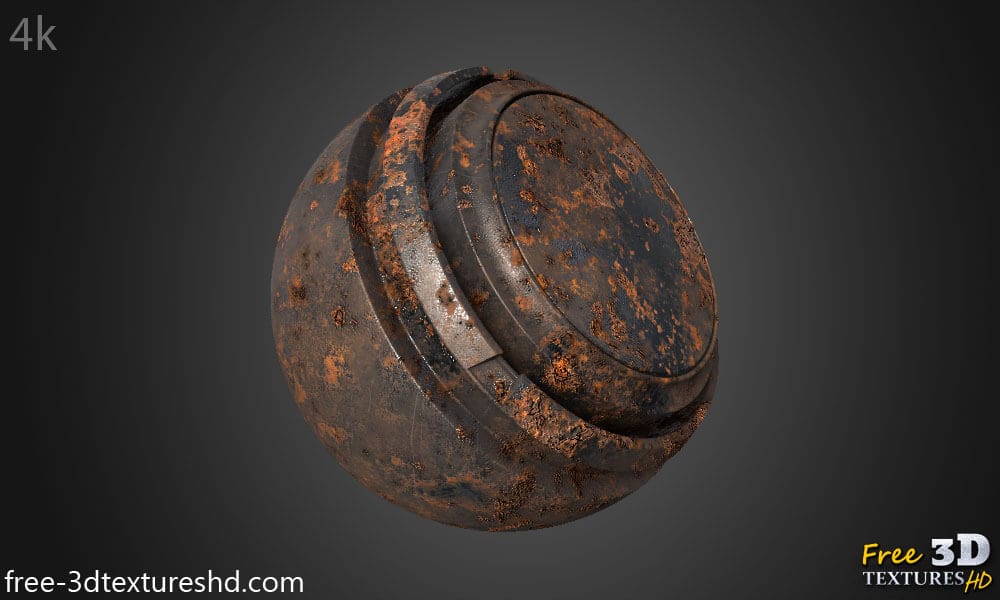 Texture Métal Fer Rouillé 3D PBR Haute Résolution Téléchargement Gratuit HD 4k