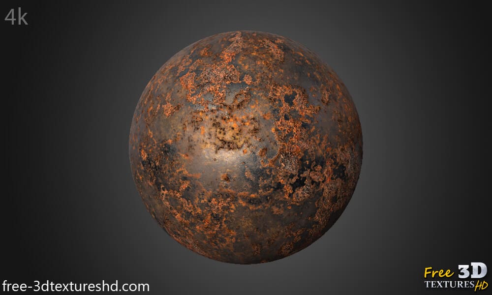 Texture Métal Fer Rouillé 3D PBR Haute Résolution Téléchargement Gratuit HD 4k