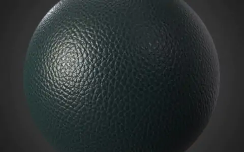 Fond d'écran HD 4K de cuir synthétique vert foncé - Matériau PBR sans couture gratuit pour la conception 3D