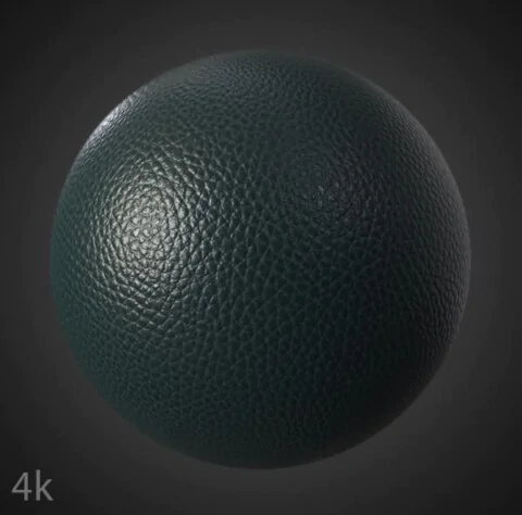 Dark Green Synthetic Leather Texture Wallpaper HD 4K - Free Seamless PBR Material for 3D Design