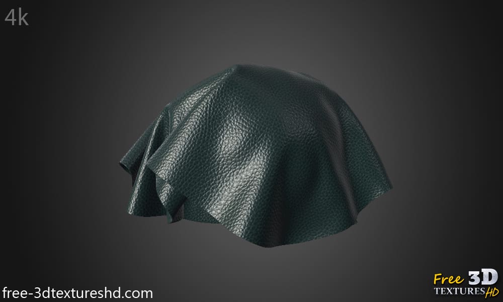 Dark Green Synthetic Leather Texture Wallpaper HD 4K - Free Seamless PBR Material for 3D Design