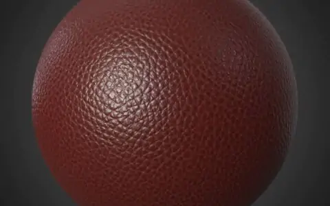 texture HD 4K de cuir synthétique marron-rouge - Matériau PBR sans couture gratuit pour la conception 3D