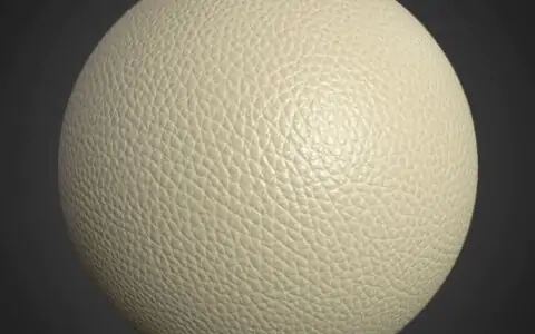 Fond d'écran HD 4K en cuir synthétique beige crème - Matériau PBR sans couture gratuit pour la conception 3D