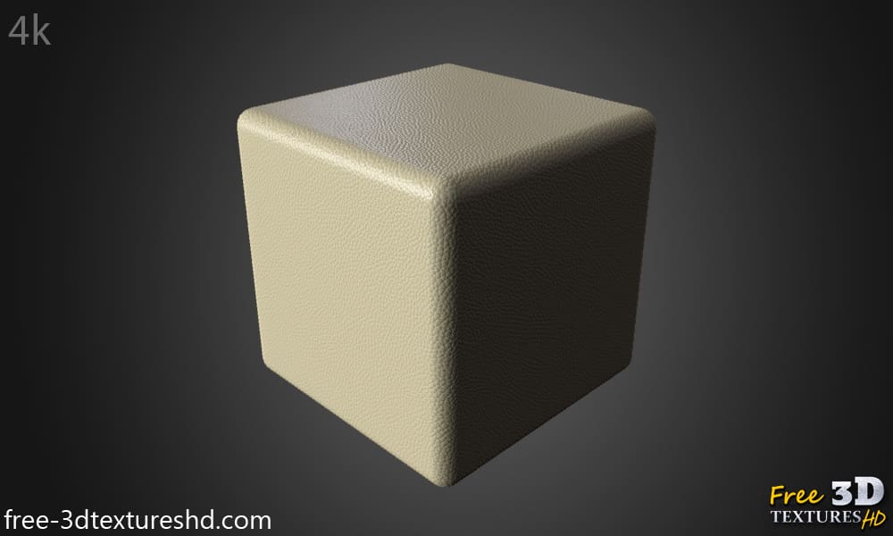 Fond d'écran HD 4K en cuir synthétique beige crème - Matériau PBR sans couture gratuit pour la conception 3D