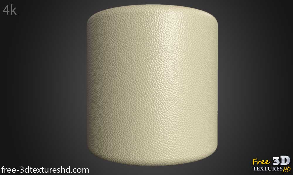 Fond d'écran HD 4K en cuir synthétique beige crème - Matériau PBR sans couture gratuit pour la conception 3D