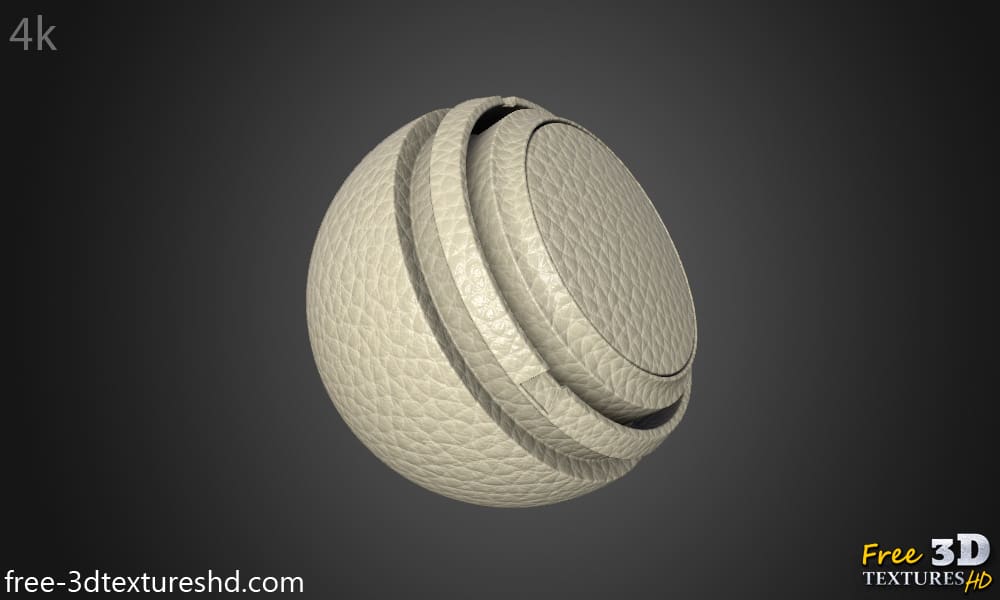 Fond d'écran HD 4K en cuir synthétique beige crème - Matériau PBR sans couture gratuit pour la conception 3D