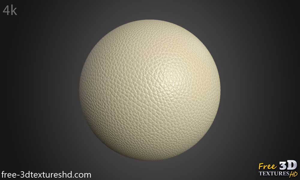 Fond d'écran HD 4K en cuir synthétique beige crème - Matériau PBR sans couture gratuit pour la conception 3D