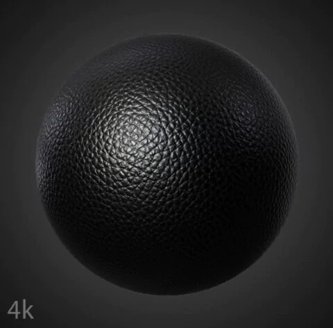 Black Synthetic Leather Texture Wallpaper HD 4K - Free Seamless PBR Material for 3D Design