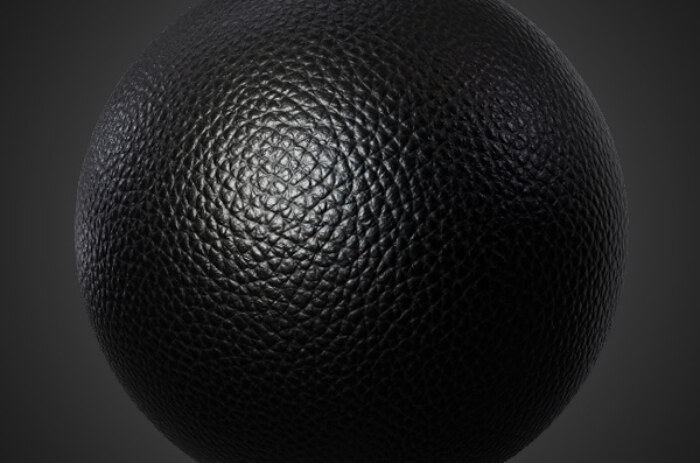 texture HD 4K de cuir synthétique noir - Matériau PBR sans couture gratuit pour la conception 3D