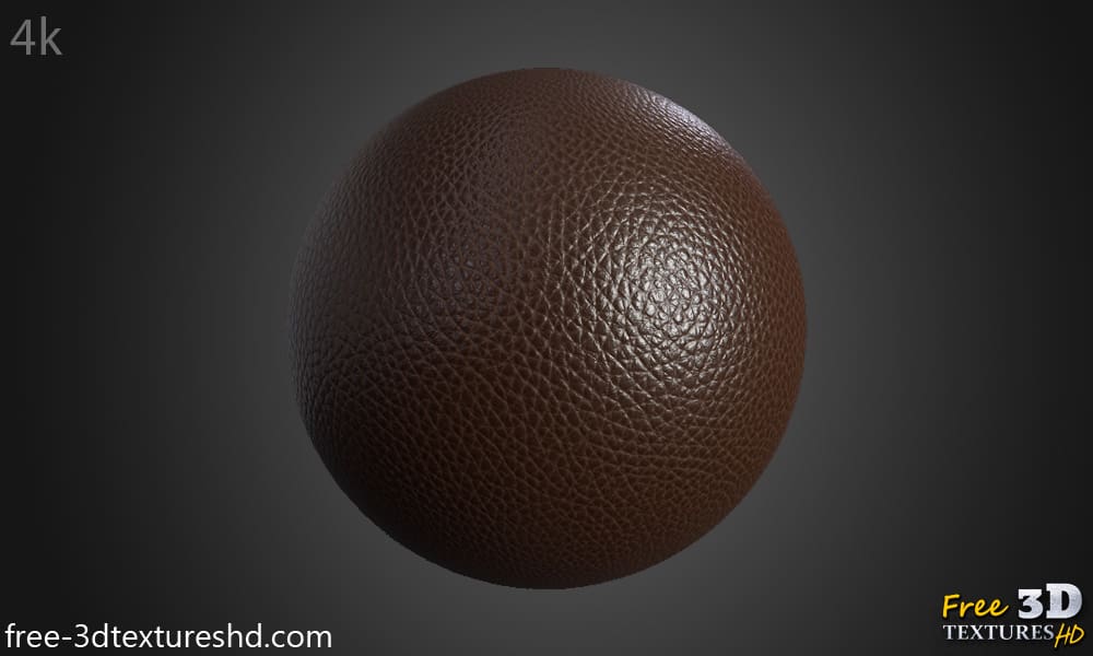 Fond d'écran HD 4K de cuir synthétique marron - Matériau PBR sans couture gratuit pour la conception 3D