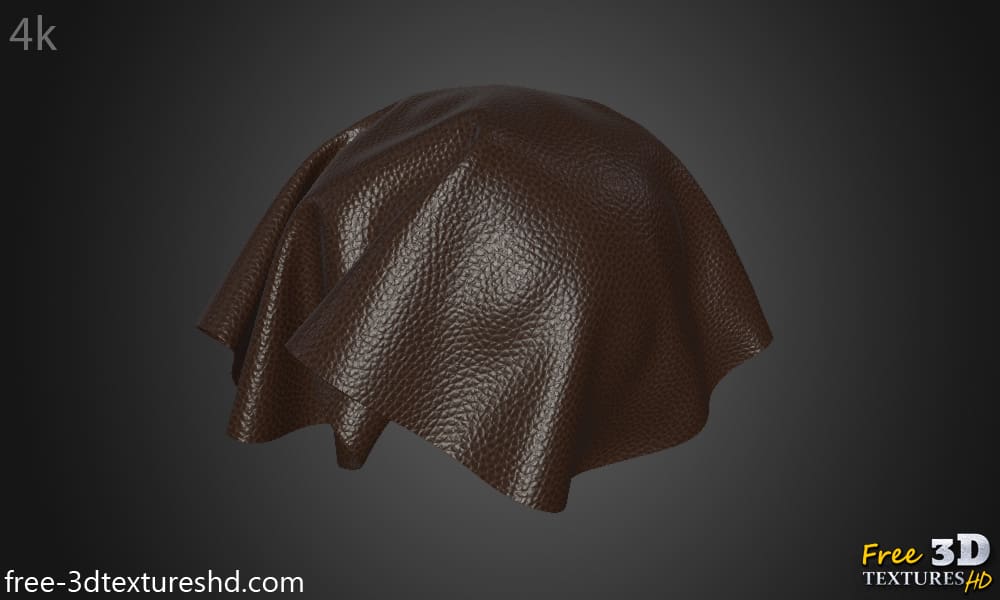 Fond d'écran HD 4K de cuir synthétique marron - Matériau PBR sans couture gratuit pour la conception 3D
