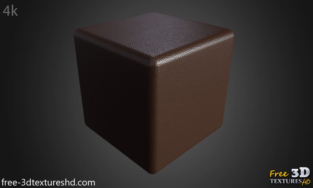 Fond d'écran HD 4K de cuir synthétique marron - Matériau PBR sans couture gratuit pour la conception 3D